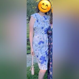 ASOS High Neck Floral Ruffle Midi Dress